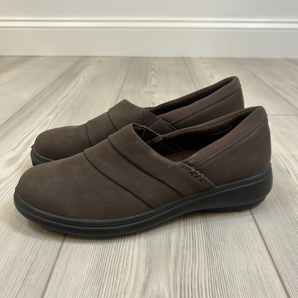 EASY‎ STREET Women's Maybell Shoes Size 9.5 Brown Slip On Loafer Shoe